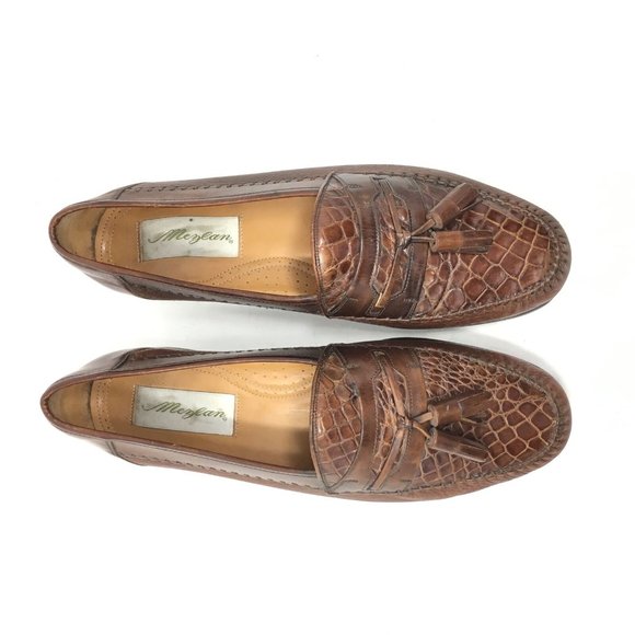 Mezlan Costa Loafers Shoes Size 9 Brown Crocodile main image 3